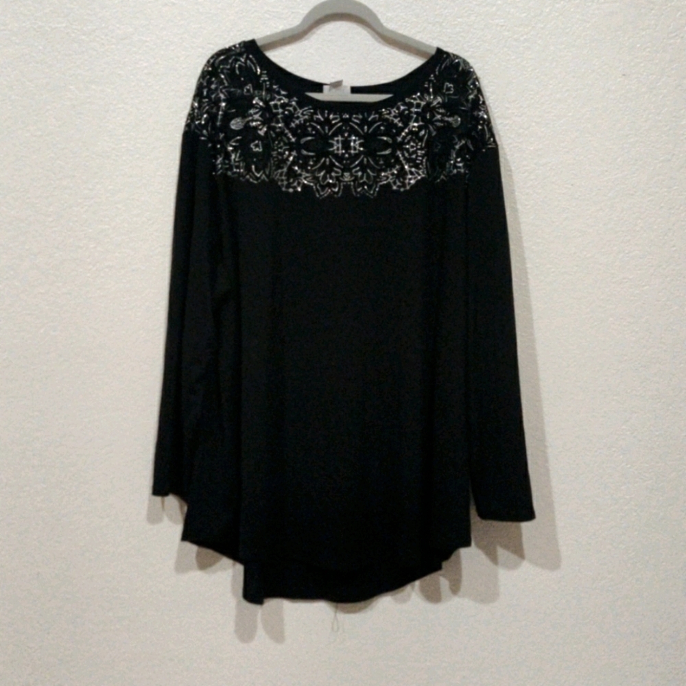 NWOT Ava & Viv 4X lacey blouse